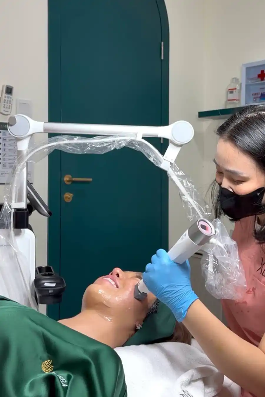 Facial treatment process at Embba Beauty Clinic